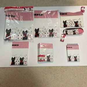 Set of cat-themed office supplies